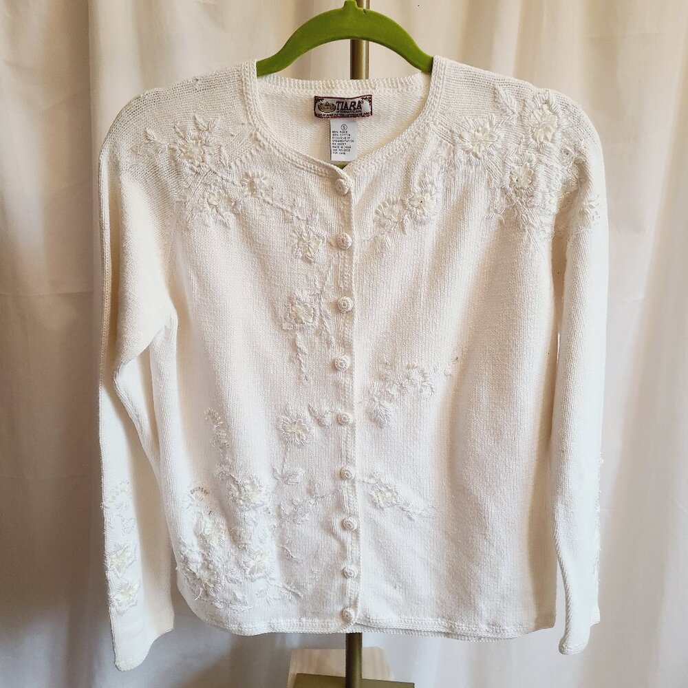 Vintage Tiara Embellished Sweater